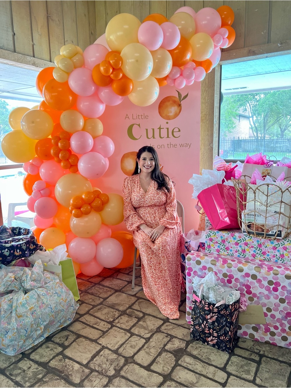 Pink and orange dress